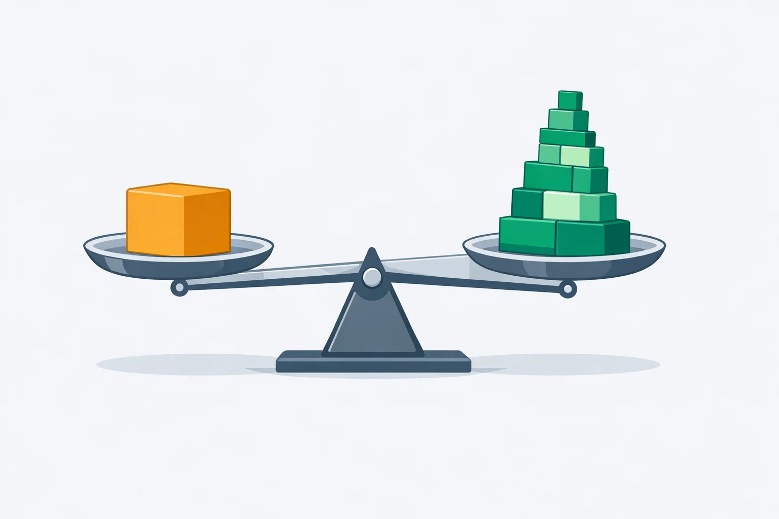 Abundant Number Calculator - Weighing n Against Its Divisor Sum Abundant Number Calculator illustration of a balance scale weighing a number against the stacked pile of its proper divisors
