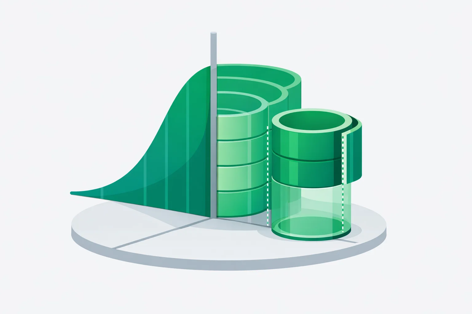 Cylindrical shell calculator diagram showing concentric shells formed by revolving a curve around the y-axis with labeled radius, height, and thickness