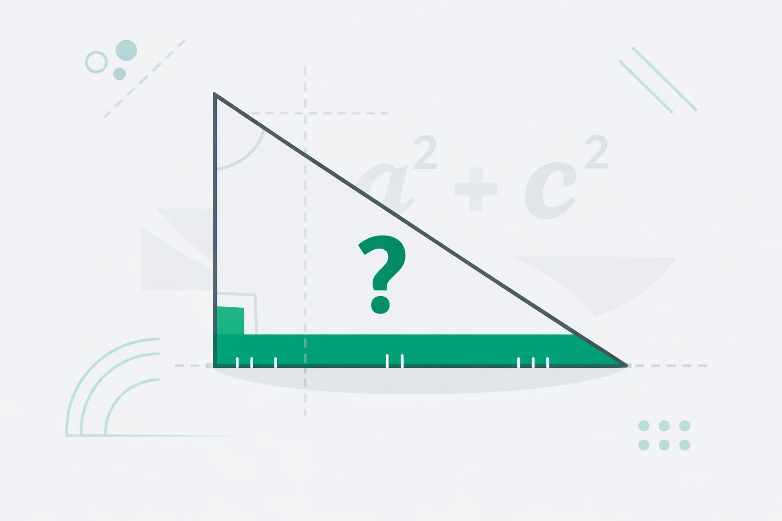 Find missing side of triangle calculator with a labeled triangle showing sides a, b and the unknown side c with step-by-step solving