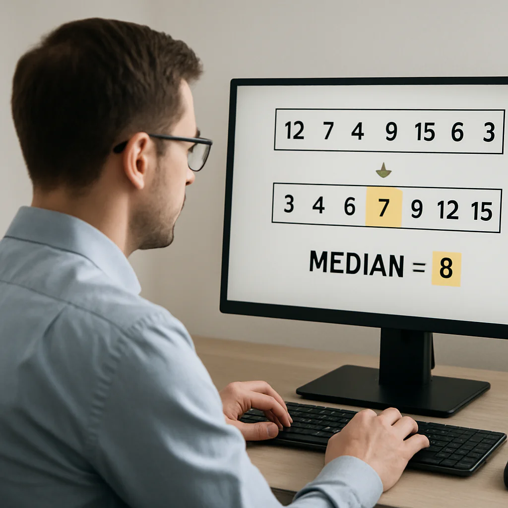 Median Calculator - Professional calculator interface with step-by-step solutions