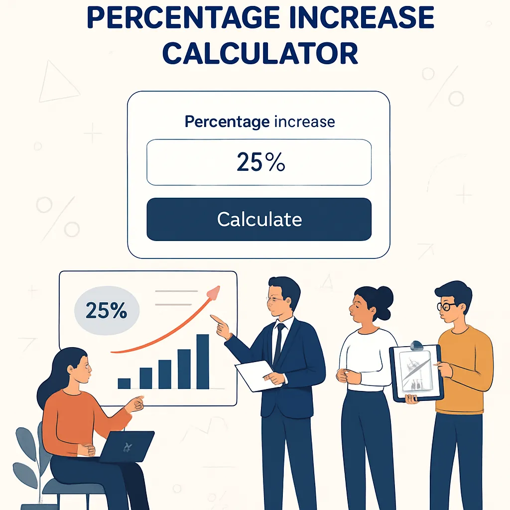Percentage Increase Calculator - Professional calculator interface with step-by-step solutions